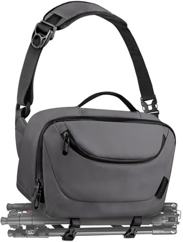 TAAOKA DSLR Kameratasche,SLR Fototasche,wasserdichte Kameratasche mit Stativhalterung, Umhängetasche für Fotografen (Grey)