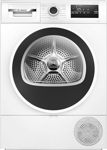 Bosch WTH85218II Serie 4 Asciugatrice smart a pompa di calore, 8 kg, Classe energetica D, Sensori di asciugatura intelligenti, Filtro semplice da pulire, Consumi ridotti,Bianco, 60 Cm