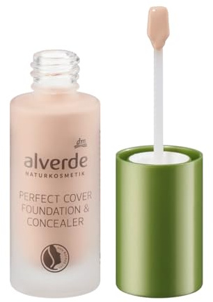 alverde NATURKOSMETIK Foundation & Concealer Perfect Cover 10 Vanilla, 20 ml