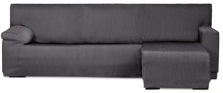 Eysa sofabezug für chaiselongue mit kurzer armlehne rechte Seite Vorderansicht anthrazit Design Luz