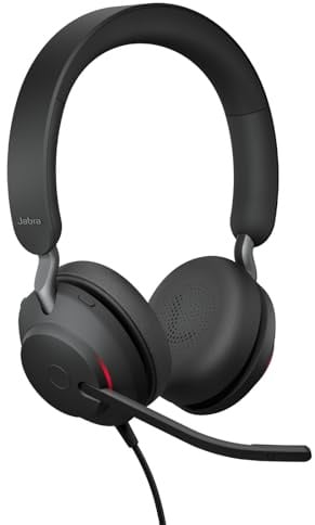 Jabra Evolve2 40 SE Kabelgebundenes Stereo-Headset mit Geräuschunterdrückung, Mikrofon und USB-C/A-Kabel - MS Teams-Zertifiziert, kompatibel mit Allen Anderen Plattformen - Schwarz