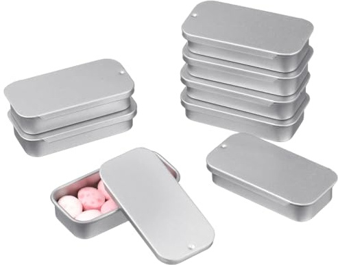 IMIKEYA 16 Stück kleine Metallboxen mit Deckel eckig Blechdosen Metall Aufbewahrungsbox mit Klappdeckel für Süßigkeiten, kleine Gegenstände, Mehr