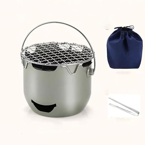 DBXMJWCMDT Petit barbecue portable au charbon de bois en acier inoxydable pour la cuisine en plein air, le camping, le jardin, le camping-car, le pique-nique et la maison - Compact et robuste - Green