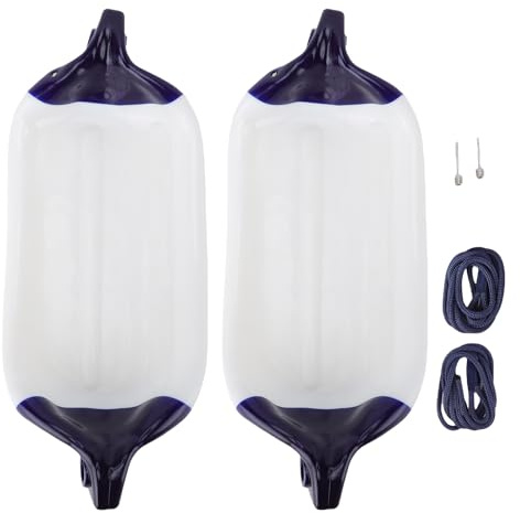 Eujgoov Parabordi per Barche Gonfiabili Paraurti per Pontile in PVC con Corda 11x40 Cm Occhi Gemelli per Protezione per L'attracco delle Barche a Vela per Yacht a Pontone