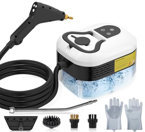 4.5 Bar Limpiador de Vapor Portátil, 2500W Limpiador de Vapor de Mano, Vaporeta Limpieza Hogar, 6 Velocidades Ajustables, Depósito de 1200ML, Para Limpiar Cocinas, Baños, Coches, Ventanas