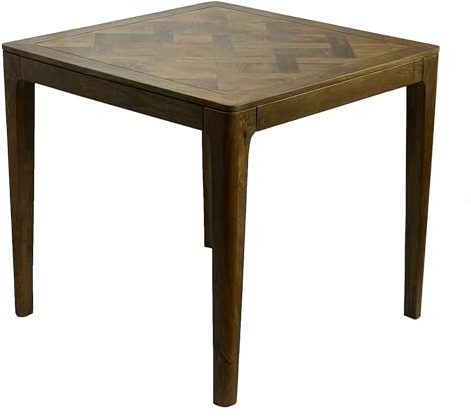 FineBuy Esstisch Massivholz Mango 80x80 cm Walnuss-Finish - Quadratischer Esszimmertisch Holz - Küchentisch modern für 4 Personen - Stabiler Holztisch - Tisch für Esszimmer Bistrotisch Handmade