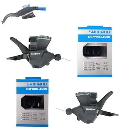 maxxi4you Shimano Schalthebel SL-M315 Set 3-Fach/8-Fach in Schwarz inkl Fahrrad Kettenbürste