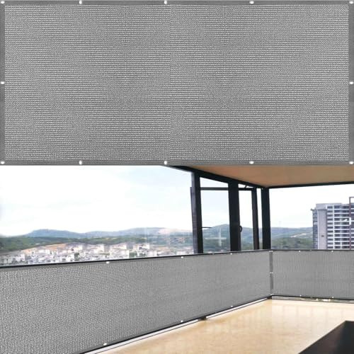 Brise Vue Jardin 65 x 600 cm Antidéchirure, Vent, Couverture de Confidentialité Cache Vue Balcon Exterieur Nombreuses Tailles et Couleurs pour Terrasse Jardin Patio, Gris