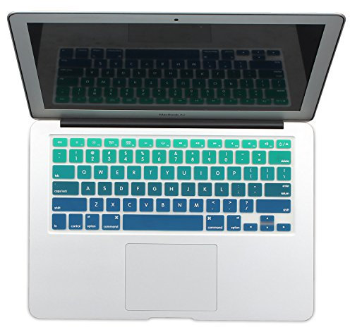 Batianda New Ombre Color Keyboard Cover Protector Silicone Skin for Old Version MacBook Air 13 MacBook Pro 13 15 17 (with or w/Out Retina Display) - Gradient Green