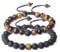 COAI Bracelet Couple Pierres Véritables Pierre de Lave Œil de Tigre Jaune Cordon Ajustable