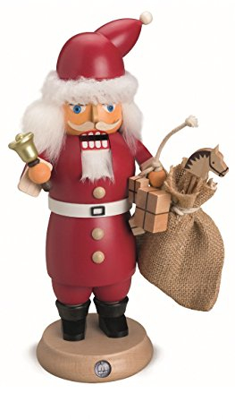 Müller Rauchknacker Räuchermann und Nussknacker Weihnachtsmann, 27 cm hoch, original Erzgebirge Seiffen