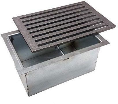 Griglia in ghisa cm 20,6x30x1 con cassetto raccogli cenere per camino