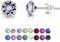 DTPSilver - Damen Ohrringe 925 Sterling Silber und mit Kristallen von Swarovski® Elements 6 mm Runde Ohrstecker - Farbe : Provence Lavendel