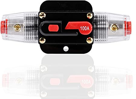 Fusible de réinitialisation de disjoncteur, 12-24V 50Amp -100Amp Porte-fusible de réinitialisation de disjoncteur Porte-fusible pour bateau de voiture(100A)