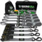 Rhino USA Cinghie a Cricchetto 800 kg- Cinghie di Fissaggio Carico - 4 Pz - Cinghie per Trasloco e Trasporto - 2.5 cm x 4.6 m - Set Cinghia a Cricchetto con Manico - Grigio