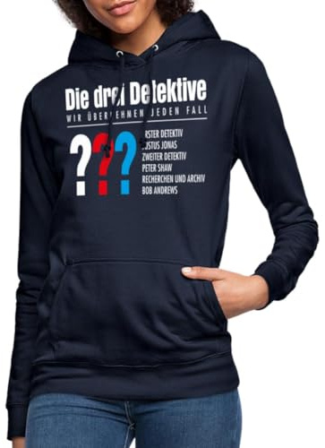 Spreadshirt Die DREI Fragezeichen Detektive Visitenkarte Damen Hoodie