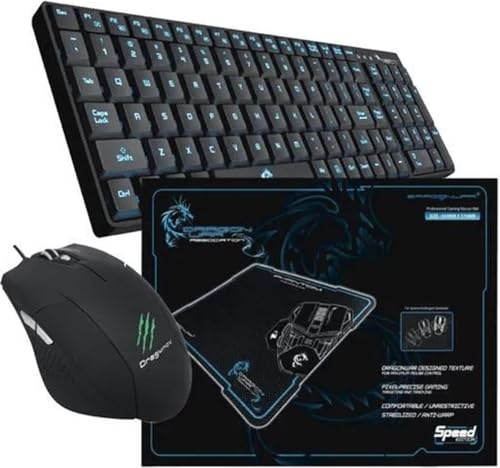 Dragonwar - Gaming Pack - Keyboard + Mouse + Mousepad - Black