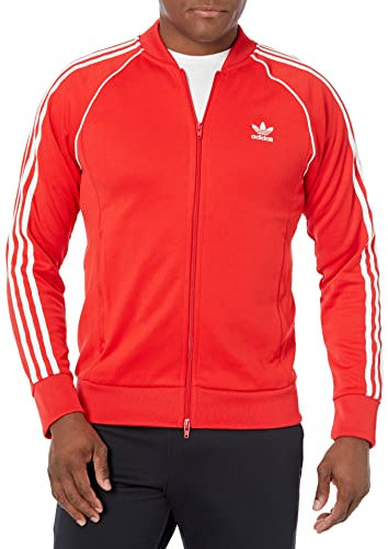 adidas Originals Men's Adicolor Classics Superstar Track Jacket, Vivid Red, L
