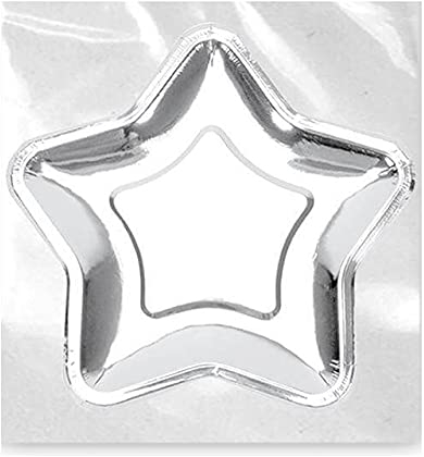 Surprisez-Vous Assiette étoile argent en coupelle (x3) REF/APCEA, 20cm x 21cm
