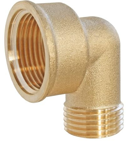 SOMATHERM FOR YOU, Coude laiton brut à visser réduit 20/27 femelle 15/21 mâle - Sachet de 2 pièces - Raccord plomberie pour eau chaude/froide - Étanchéité sur filet ou joint plat