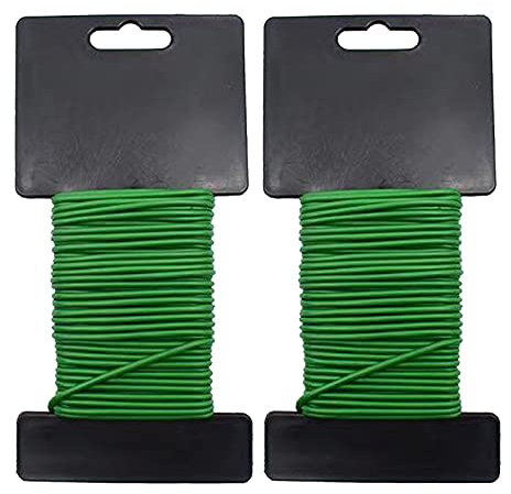 2 x 10m Gartendraht, Blumendraht Bindedraht Pflanzendraht für den Garten Bündeln von Pflanzen (Grün, 2,5 mm)