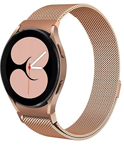Wongeto Compatible with Samsung Galaxy Watch 4 Classic Strap 46/42mm /Galaxy Watch 4 Watch 5 Strap 40mm/44mm /Watch 5 Pro 45mm Straps,20mm Adjustable Stainless Steel Magnetic Strap (Rose gold)