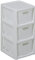 BranQ - Home essential Regal in Rattan Design, BPA-freie Kunststoff PP, Weiß, 29,5x24x48,7 cm, 3 Körben