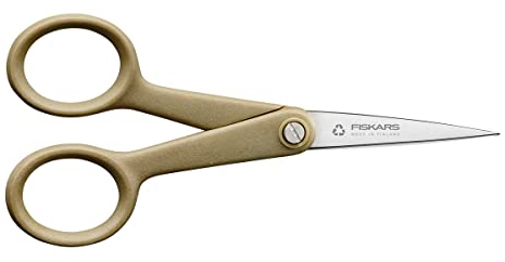 Fiskars ReNew Handarbeitsschere, Länge: 12 cm, Recycelter Edelstahl/Kunststoff, Aus 100% wiederverwertbaren Materialien, 1062547