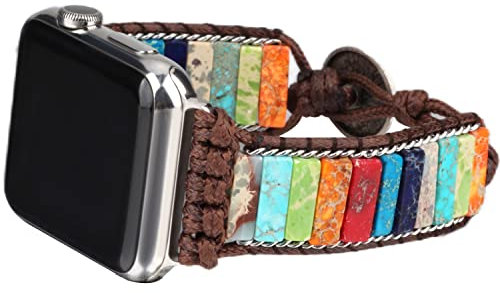EverSnows Compatible con Apple Watch Band de 41 mm, 40 mm, 38 mm, hecho a mano, de piedra natural, repuesto para iWatch Series 7, 6, SE, 5, 4, 3, 2, 1, mujeres y hombres