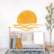 astrkiz 93 x 60 cm Wandtattoo Sonne Selbstklebend Wandaufkleber Boho sonne aufkleber groß Wandsticker Sonne Wandtattoo für Kinder Mädchen Junge Kinderzimmer Babyzimmer, Orange Halbsonne & Wolken