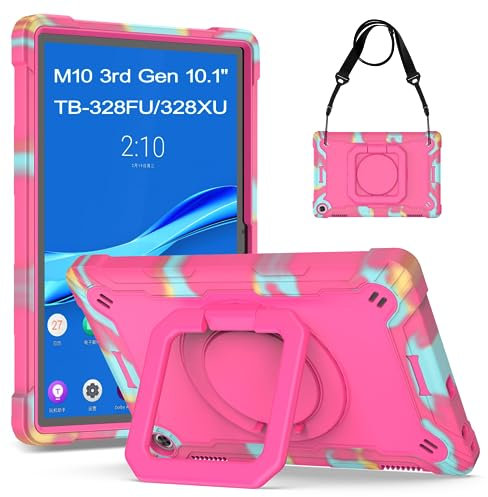 KATUMO Case For Lenovo M10 Tablet 3rd Gen 10.1 inch 2022 (TB-328F) Case Shockproof Protective Cover (360°Rotatable Stand & Detachable Adjustable Shoulder Strap )Identify Tablet Model(TB-328F)