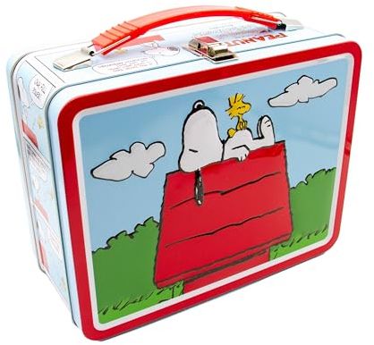 AQUARIUS Peanuts Snoopy Red Dog House Fun Box stabile Aufbewahrungsbox aus Blech, mit Kunststoffgriff und gepr gter Vorderseite, offizielles Lizenzprodukt und Sammlerst ck-Geschenk