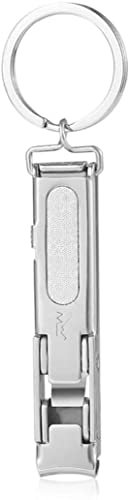Générique Coupe-Ongles Ultra-Mince Pliable en Acier Inoxydable avec Coupe-Ongles Porte-clés Coupe-Ongles Argent