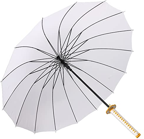 JKIOOW Katana Regenschirm, Anime Ninja Schwert Regenschirm, Cosplay Schwert Regenschirm, Dämonentöter Kinder Spielzeug Regenschirm, Kamado Tanjiro, Agatsuma Zenitsu (Color : 8, Size : Umbrella+White