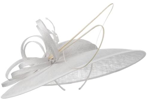 McBURN Haarschmuck Fascinator mit Federn Damen - Made in Italy Brauthut Anlasshut Festhut Sommer Frühling-Sommer Herbst-Winter - One Size hellgrau