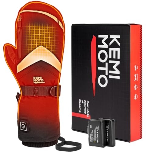 KEMIMOTO Guantes Calefactables, Guantes Calefactables Termicos Batería de 2500 mAh, Guantes Inviernos Calefactables, Guantes Moto Hombres y Mujeres, Guantes Calefactables Esquí, Pesca, Motociclismo