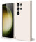 oakxco für Samsung Galaxy S23 Ultra Hülle Silikon Case mit Kameraschutz, Ultra Dünn Bunt Handyhülle Mädchen, Einfarbig Handy Hülle Slim Schutzhülle, Matt TPU Weich Gummi Silikonhülle, Beige Titan