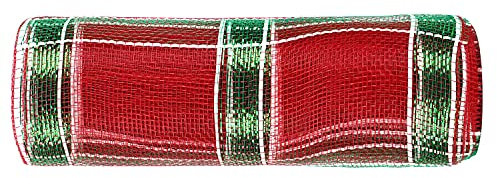 Deko Netzband, 26cm x 9,14m Weihnachten Dekoband Deko Mesh Band, Halloween Deko Netzrollen für Kranzherstellung, Basteln und Weihnachtsdekoration (A)