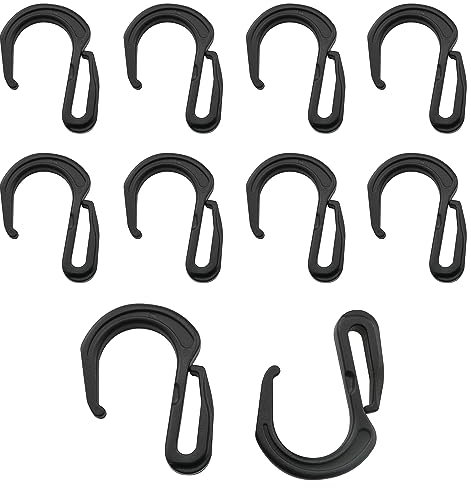 ZZLZX 10PCS Plastic S Hook Clips Elastic Rope Hooks Nylon Mesh Hooks Suitable for Cargo Net Elastic Net Truck Net Truck Organizer
