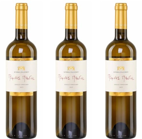 Stone Hills Weißwein 3x 0,75l | Trockener Weißwein aus Griechenland | Palivou Estate | + 20ml Jassas Olivenöl