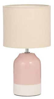 Pauleen 48323 Tischleuchte Sandy Glow E14 max. 20W Creme, Rosa Stoff, Keramik