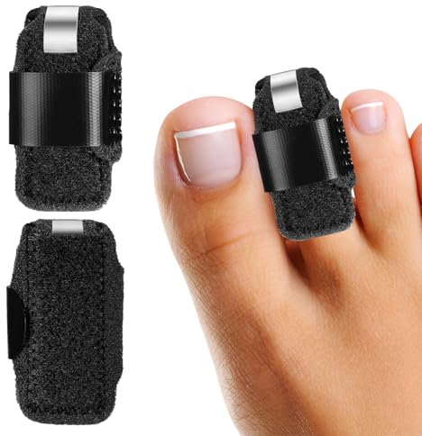 Toe Splint for Bent Toes Toe Straightener Hammer Toe Corrector Adjustable Toe Brace Finger Splints to Align and Support Toe 2Pcs