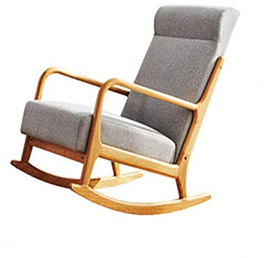 KOHARA Schaukelstühle, nordischer Balkon-Schaukelstuhl, Liegestuhl für Erwachsene, Zuhause, faules Sofa, Einzel-Loungesessel, Netz, roter Schaukelstuhl (Farbe: Grau, Größe: 100 x 66 x 9