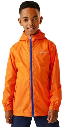 Regatta Mixte Enfant Kids Pack It Iii Waterproof Shell Jacket Veste Imperméable, Orange, 7-8 Ans EU