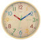 K&L Wall Art Lernuhr Kinder Wanduhr lautlos Kinderuhr modern Mädchen Jungenuhr ohne Tickgeräusche Holzoptik 30cm