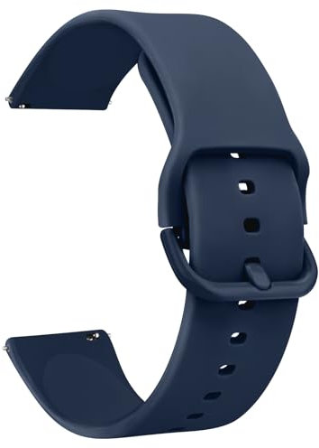 Bracelets de Montres Silicone 20mm 22mm, Remplacement Dégagement Rapide pour Femme Homme 20mm 22mm (20mm, Bleu Marine)