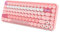 Hoopond 308i Kabellose Bluetooth-Tastatur - Niedliche Mini-Tastatur Mit 84 Tasten, Kompakt, 2,4 GHz, Schreibmaschine, ABS, Retro-Tastenkappen, Mattes Panel (Farbverlauf Rosa)