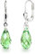 Schöner-SD Ohrringe 925 Silber mit kleinen Briolett Kristallen 13mm Peridot Grün