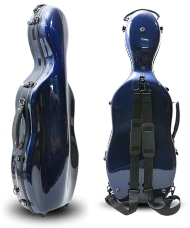 WUQIMUSC Custodia rigida leggera per viola in fibra di vetro per dimensioni da 16 a 16,5, custodia rigida per viola con spalline, 2,68 kg, guscio impermeabile (blu scuro)