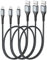 SUNGUY Micro USB Cable, 【3Pack 2FT/0.6M】 Micro USB to USB Cable Nylon Braided, Micro USB Fast Charging Cable for Samsung S6 S7 Edge,Tab 4,Moto E4 G5S Plus,Sony Xperia Z3 Z5,Kindle HD,PS4,Xbox